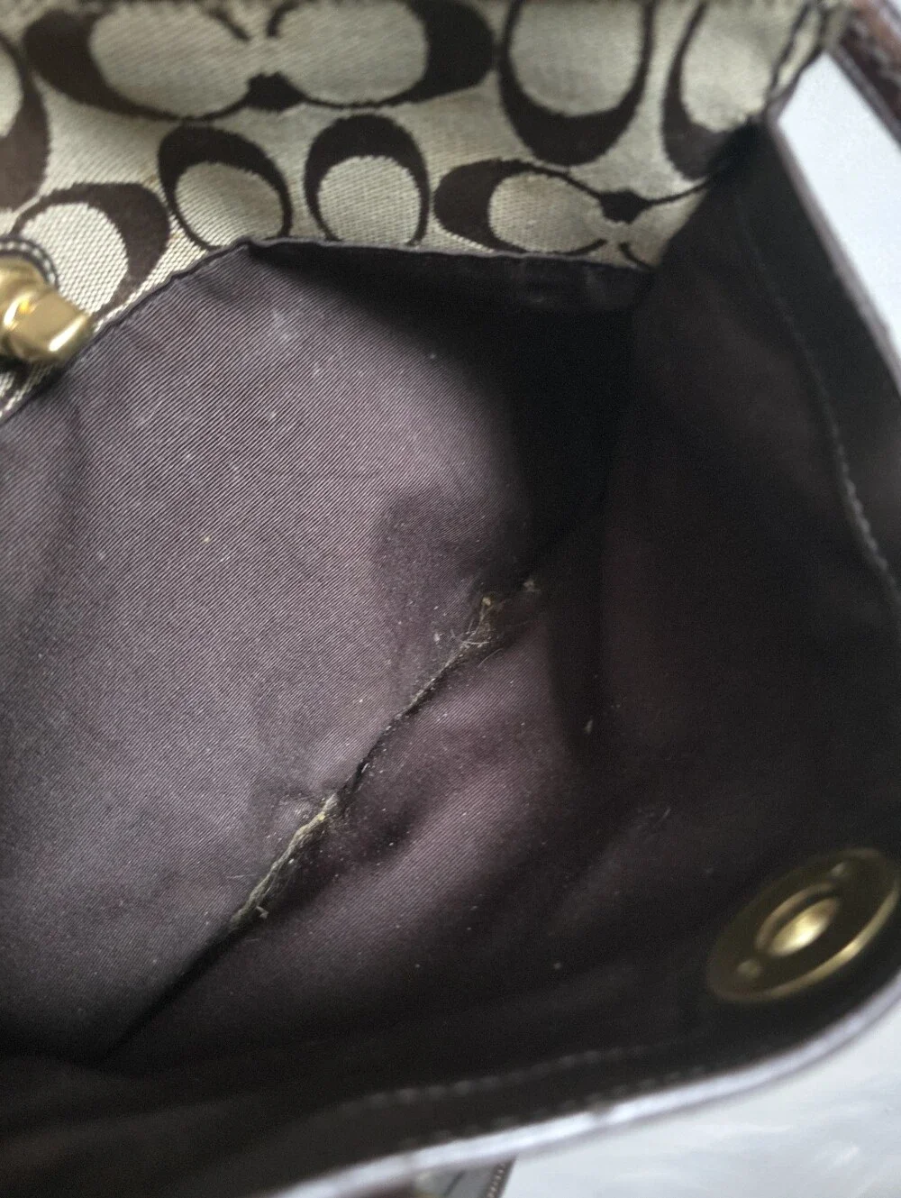 Vintage Y2K 00s Coach Hamptons Signature Jacquard Shoulder Bag 11064 15x7x4